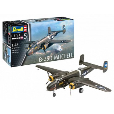 KIT PARA MONTAR REVELL AVIÃO B-25D MITCHELL 1/48 189 PEÇAS REV 04977